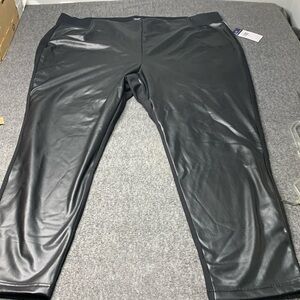 Chaps Faux Leather Leggings Size 3X